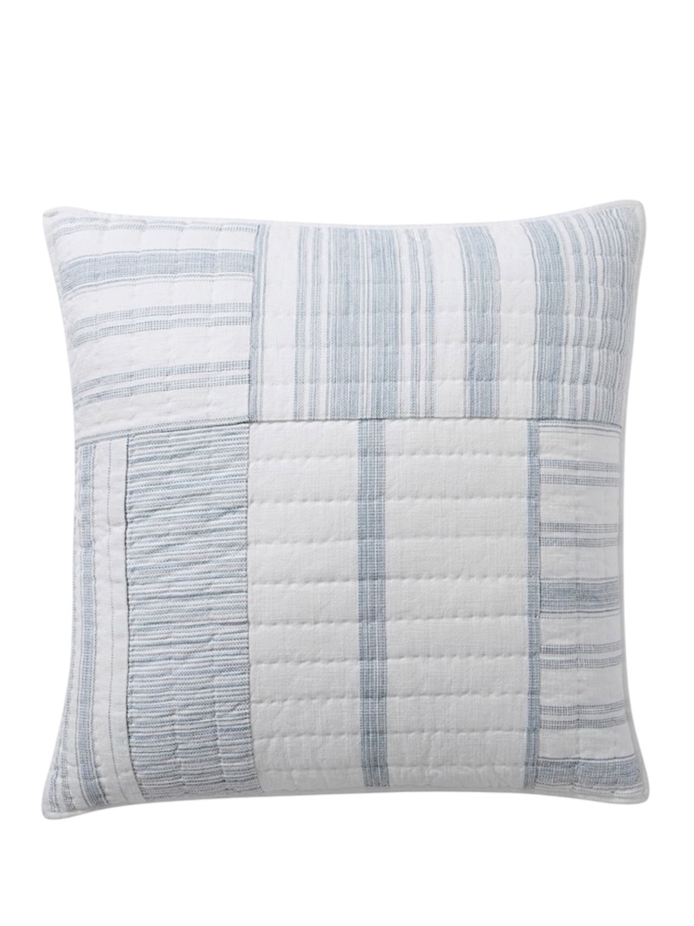 Pottery Barn Hawthorn Handcrafted Patchwork Quilted Euro Shams Set of Two